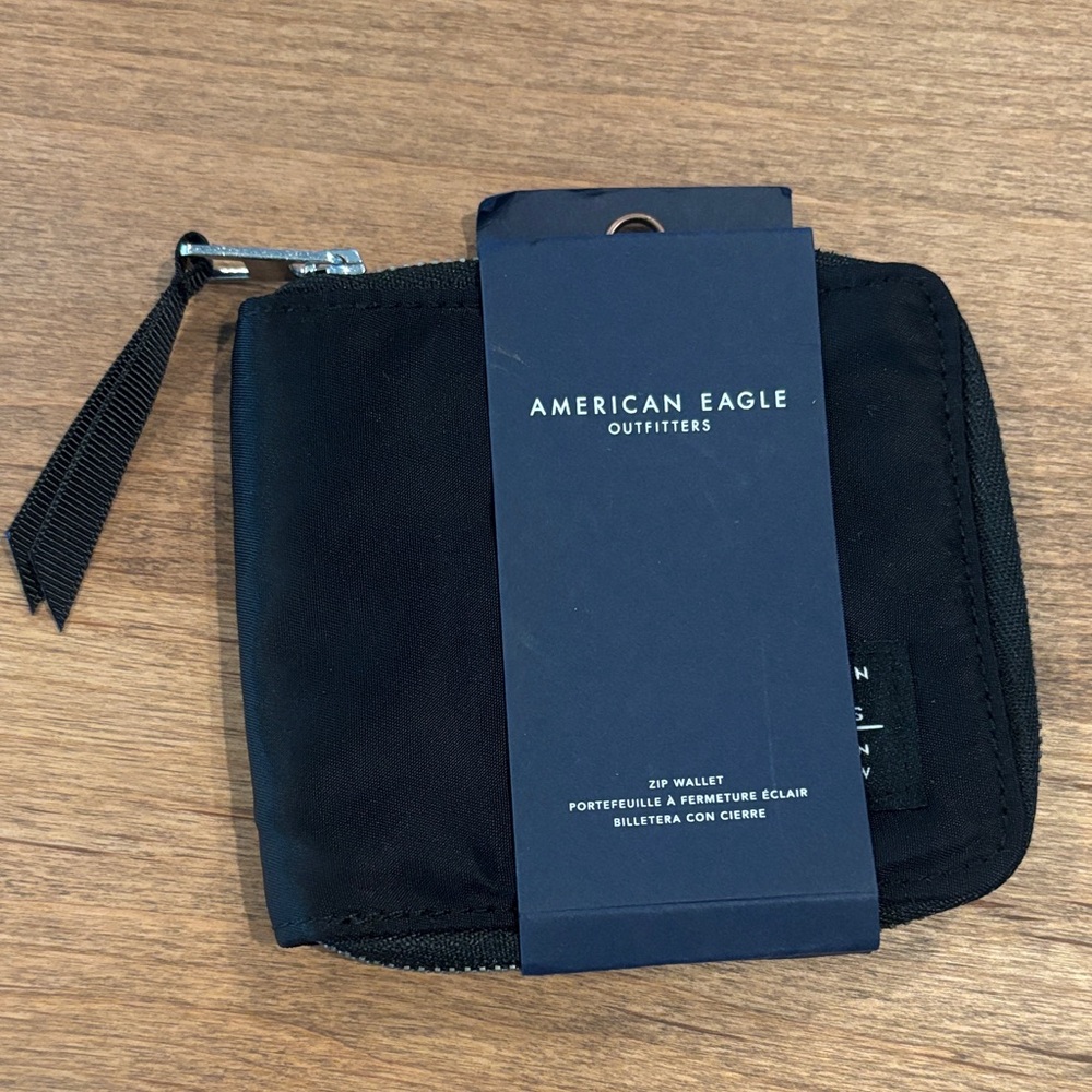 American Eagle Outfitters Black Zip Wallet